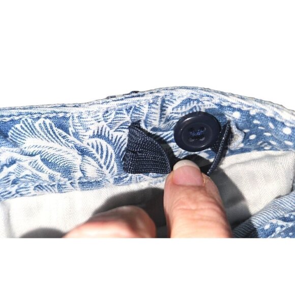 Gap Kids Jean Shorts Girls 10 Floral Paisley Print Midi Stretch Adj Waist Blue - Picture 5 of 7